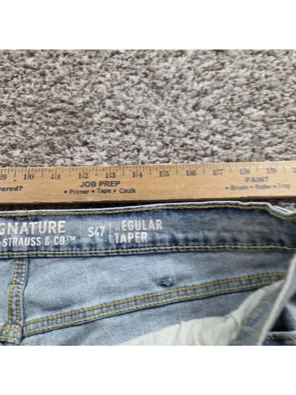Signature By Levi Strauss & Co. Jeans Mens 38x32 Blue Acid Wash Denim Distressed